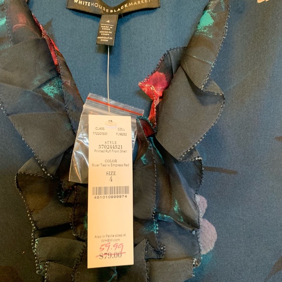 White House Black Market Size 4 Blouse - Picture 7 of 7